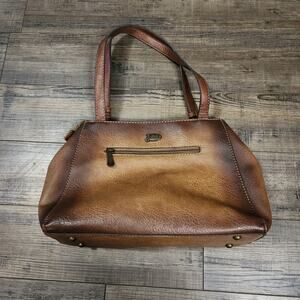 Justin brown leather purse with laced details